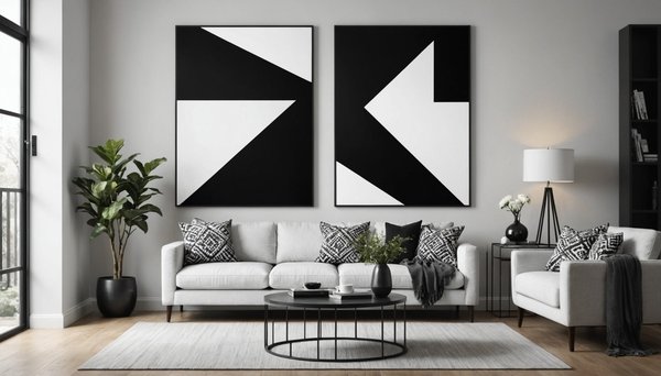 10 idées déco avec un tableau abstrait noir et blanc